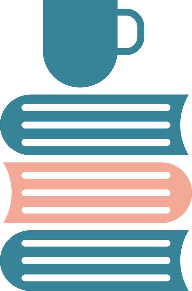 ícone de glifo de duas cores de livros vetor