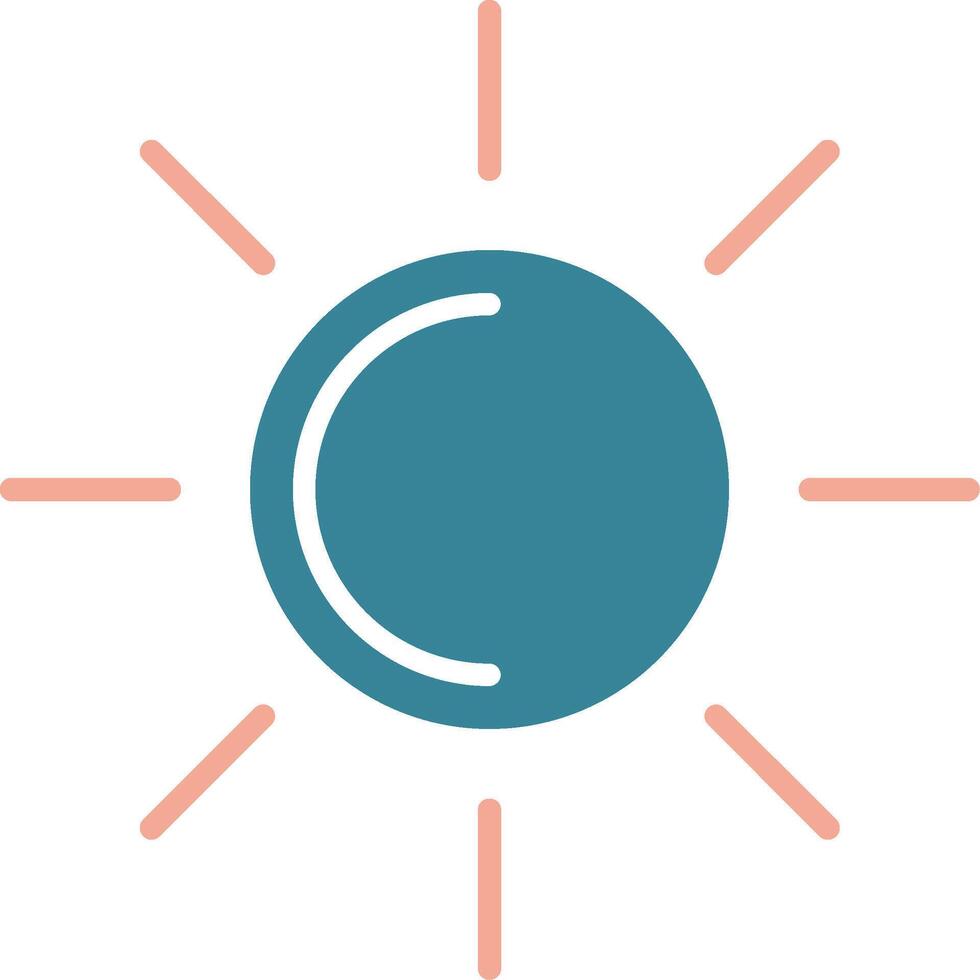 ícone de duas cores de glifo de sol vetor