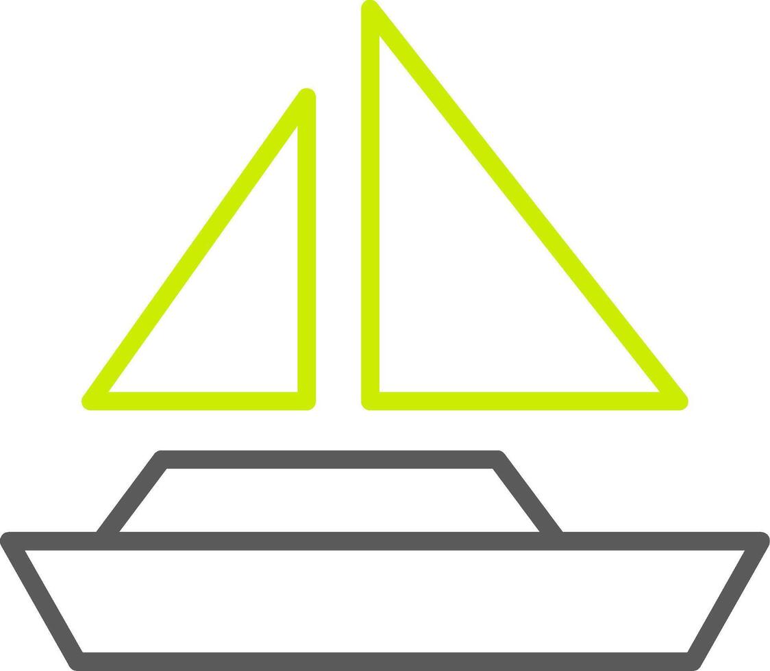 ícone de duas cores de linha de barco vetor