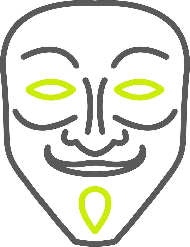 ícone de duas cores de linha de máscara vetor