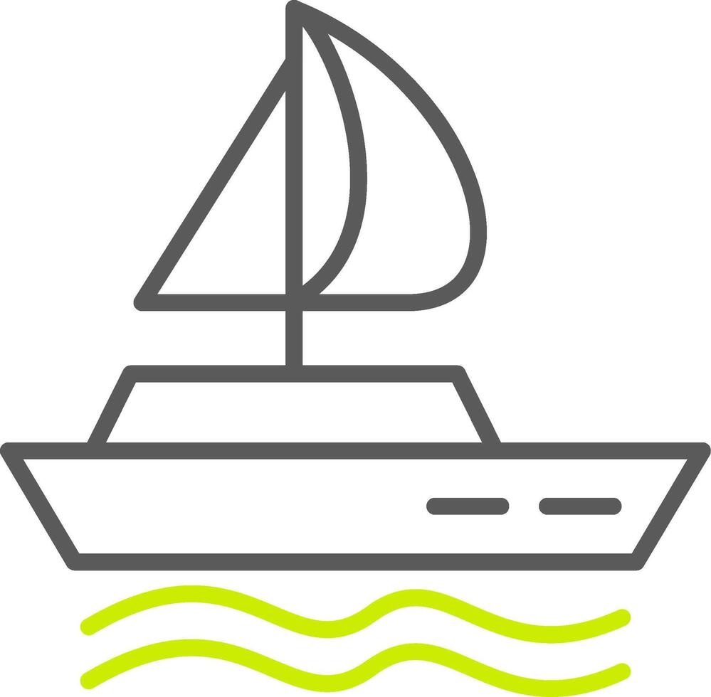 ícone de duas cores de linha de barco vetor