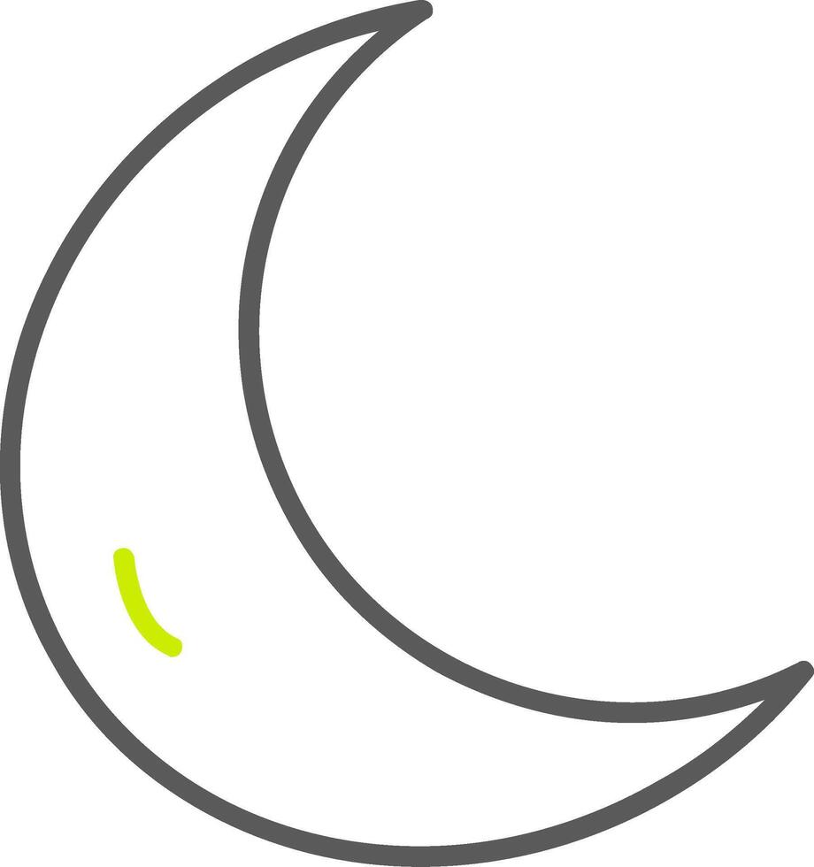 ícone de duas cores da linha da lua vetor