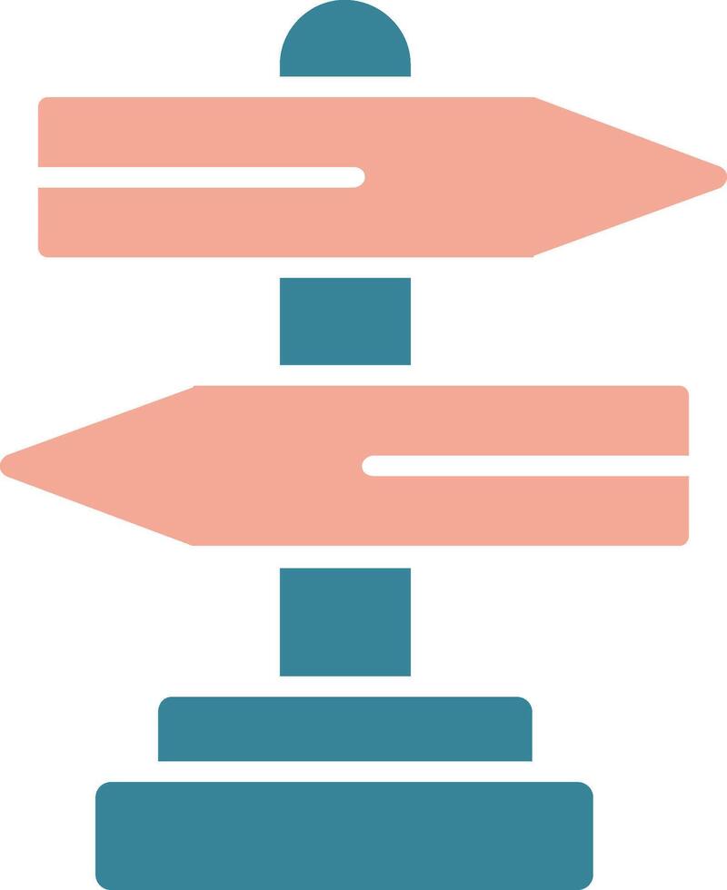 ícone de duas cores de glifo de sinalização vetor