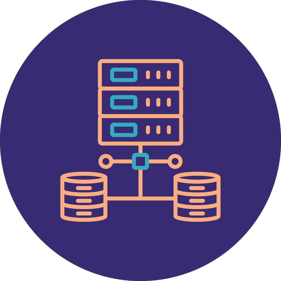 dados rede linha dois cor círculo ícone vetor