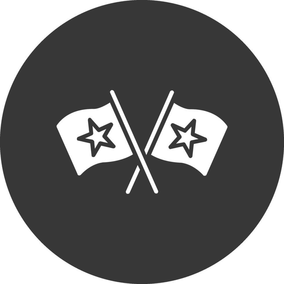 ícone de glifo de bandeiras invertido vetor