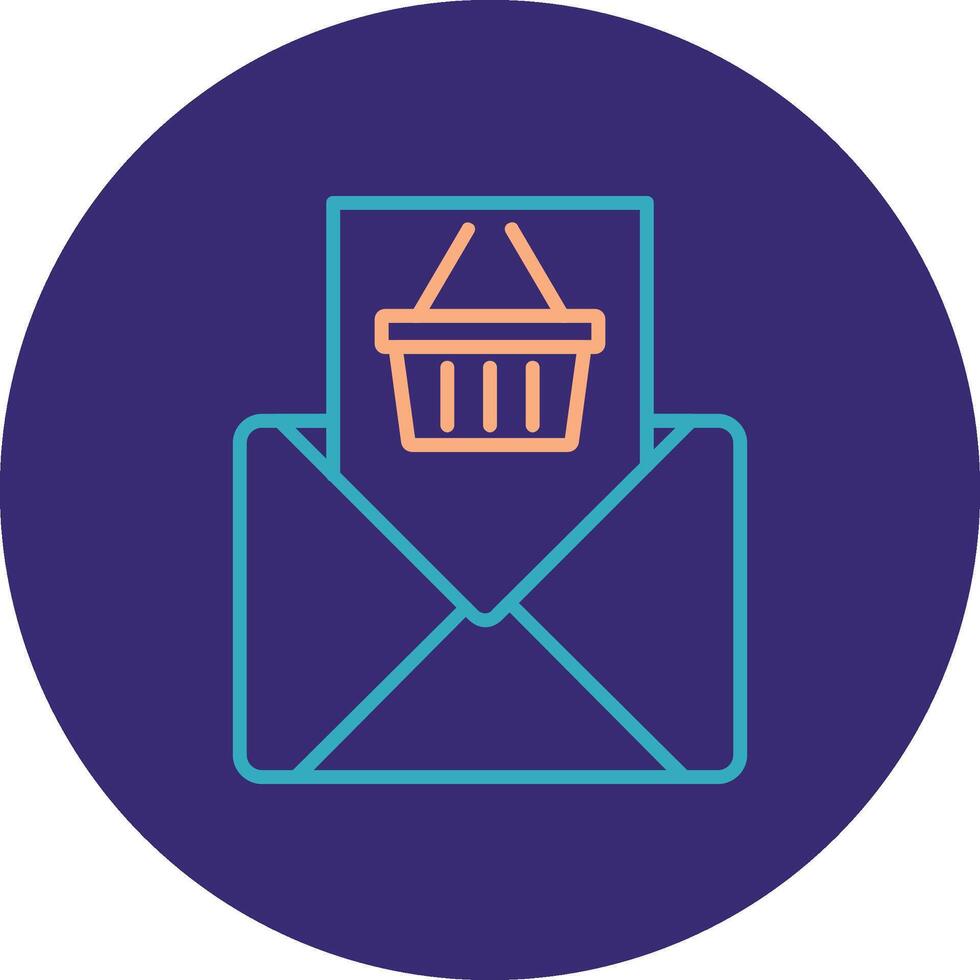 o email marketing linha dois cor círculo ícone vetor