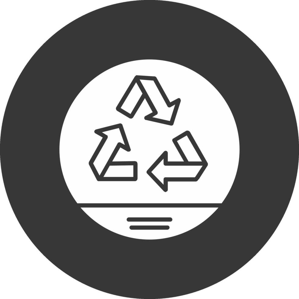 reciclar ícone invertido de glifo vetor