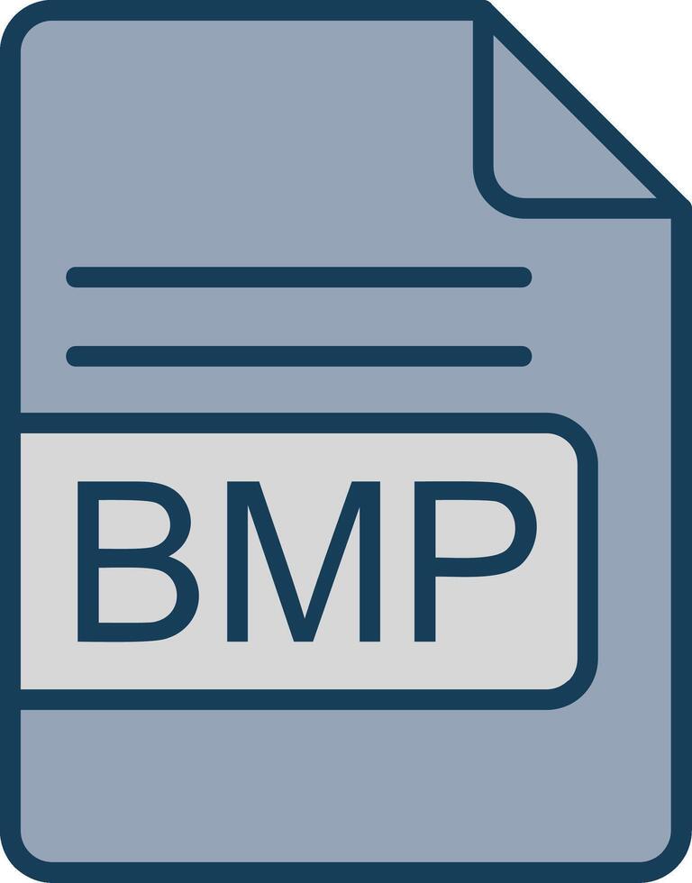 bmp Arquivo formato linha preenchidas cinzento ícone vetor