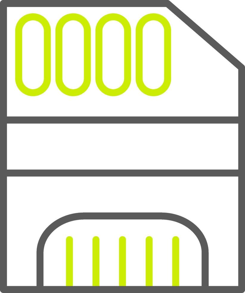 ícone de duas cores de linha de cartão de memória vetor