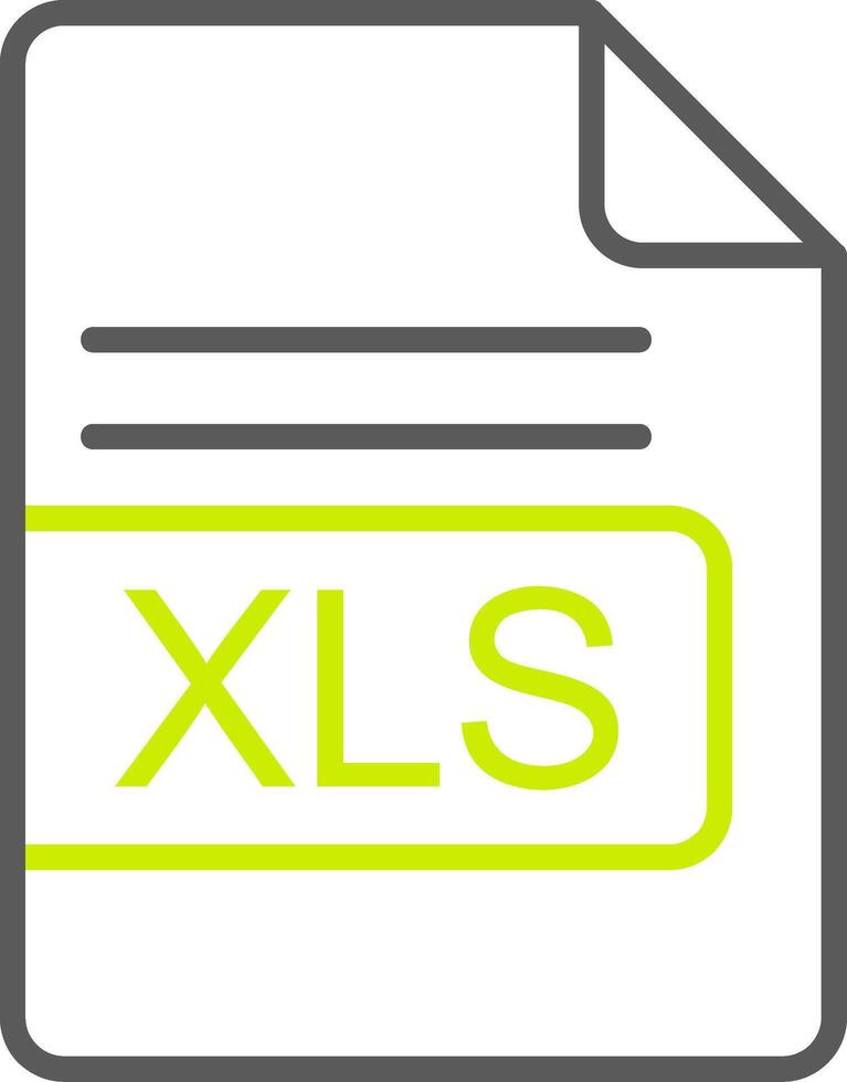 xls Arquivo formato linha dois cor ícone vetor