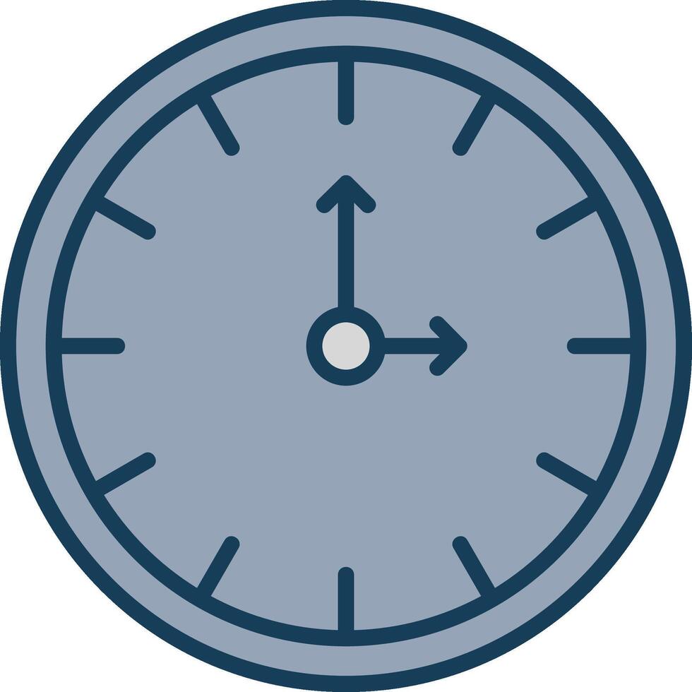 relógio linha preenchidas cinzento ícone vetor