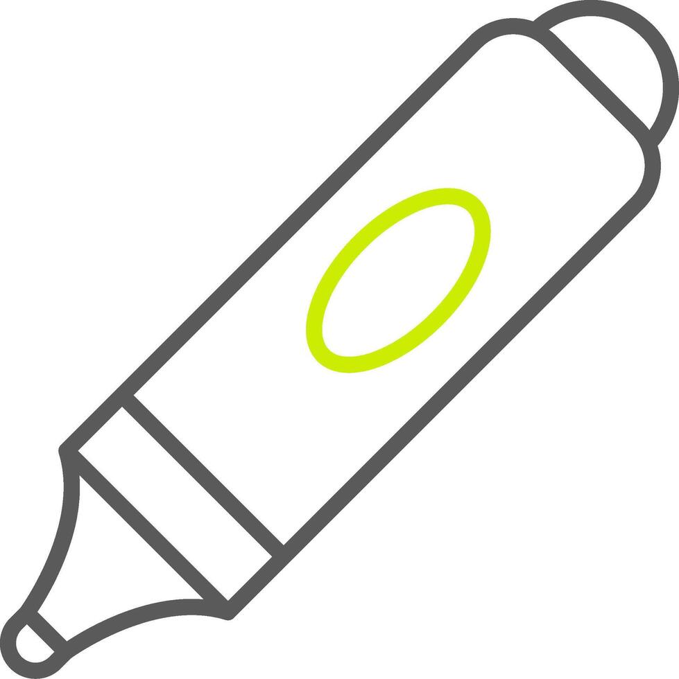 ícone de duas cores da linha do marcador vetor