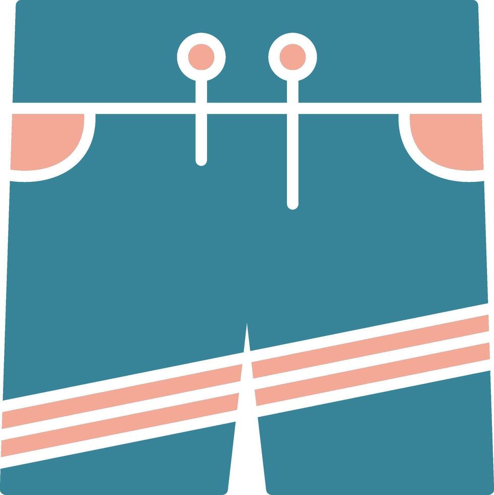 ícone de duas cores de glifo de shorts vetor