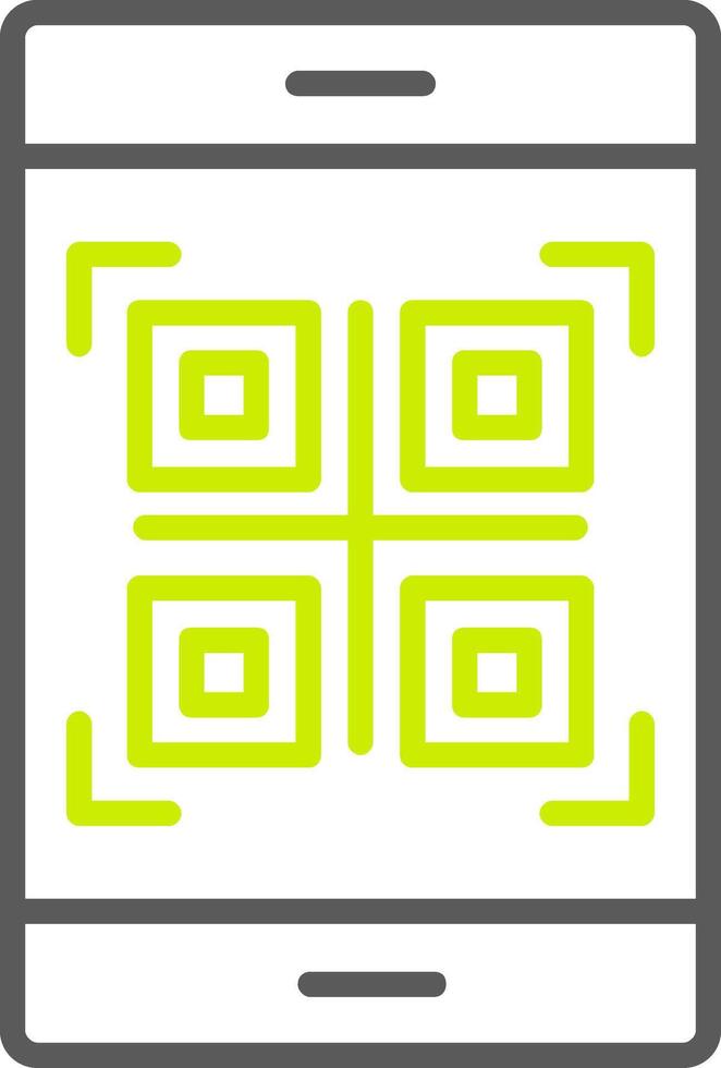 ícone de duas cores da linha de código qr vetor