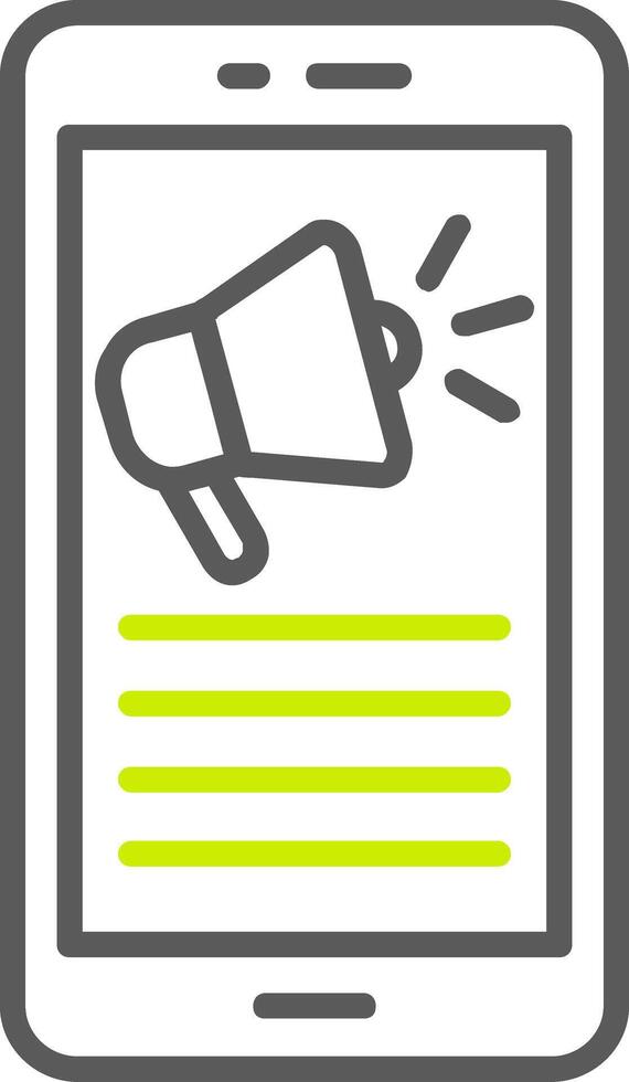ícone de duas cores de linha de telefone móvel vetor