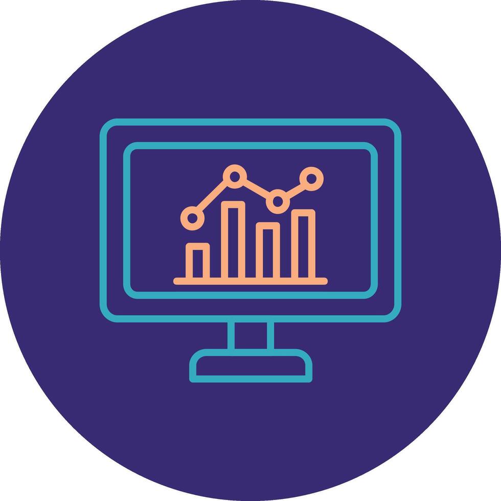 Estatisticas linha dois cor círculo ícone vetor