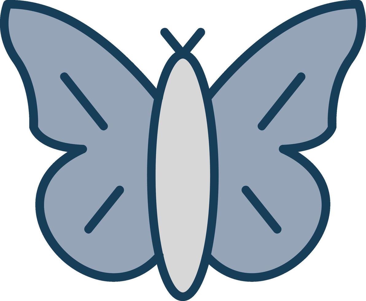 borboleta linha preenchidas cinzento ícone vetor