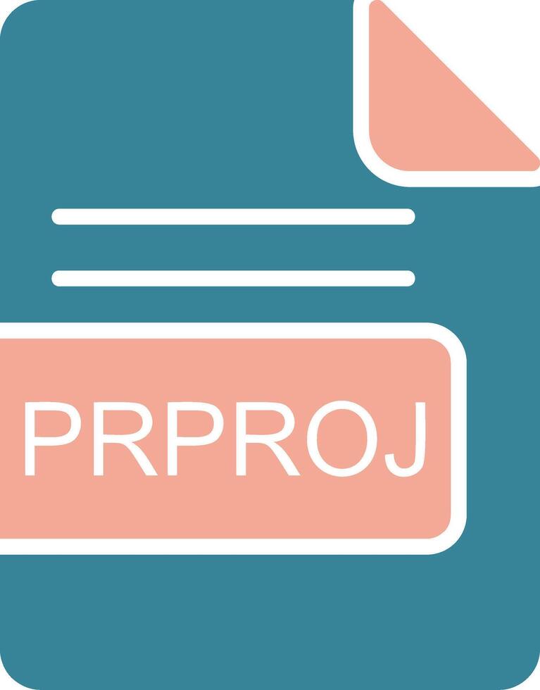 prproj Arquivo formato glifo dois cor ícone vetor