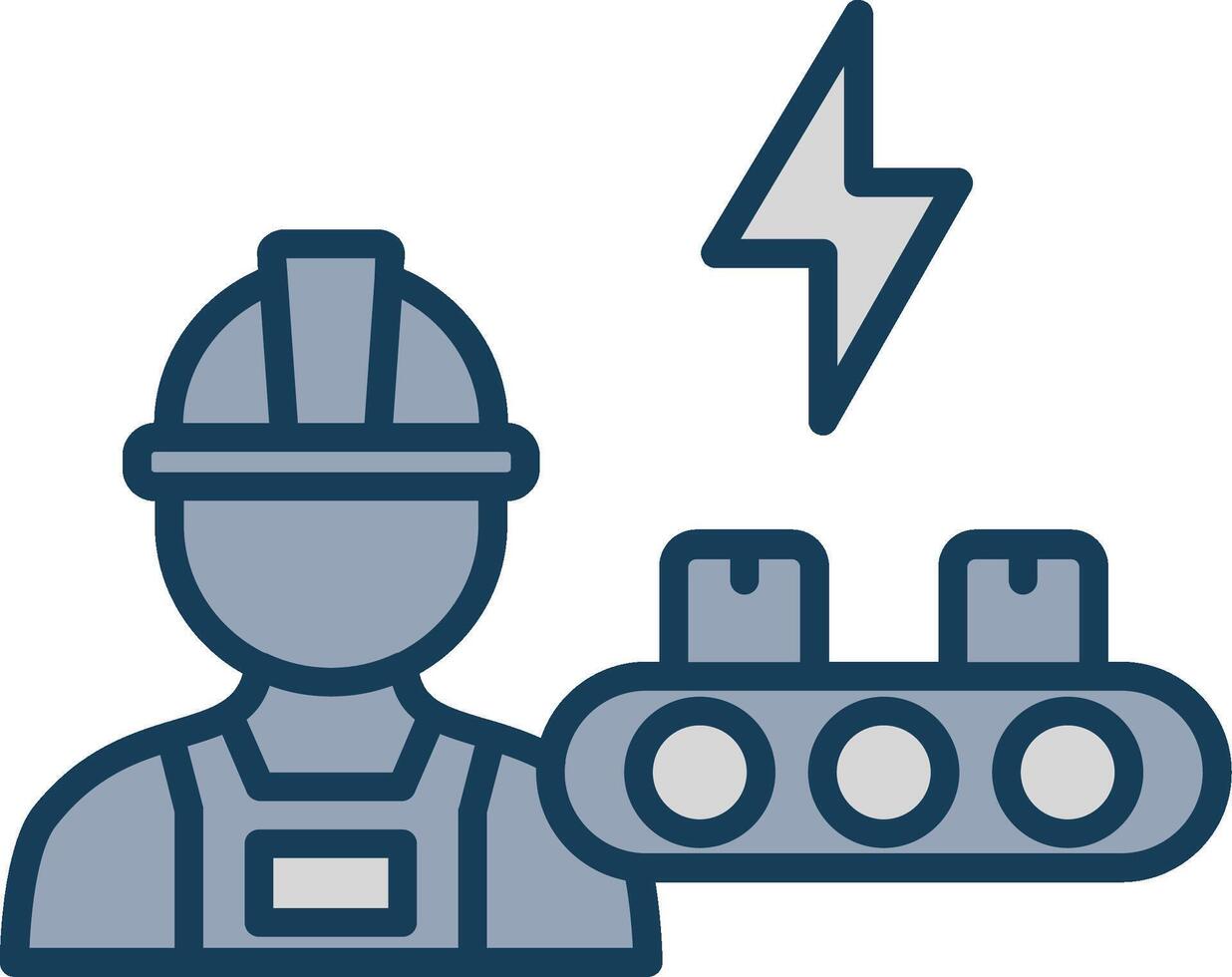 industrial trabalhador linha preenchidas cinzento ícone vetor