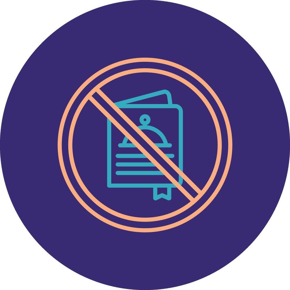 Proibido placa linha dois cor círculo ícone vetor