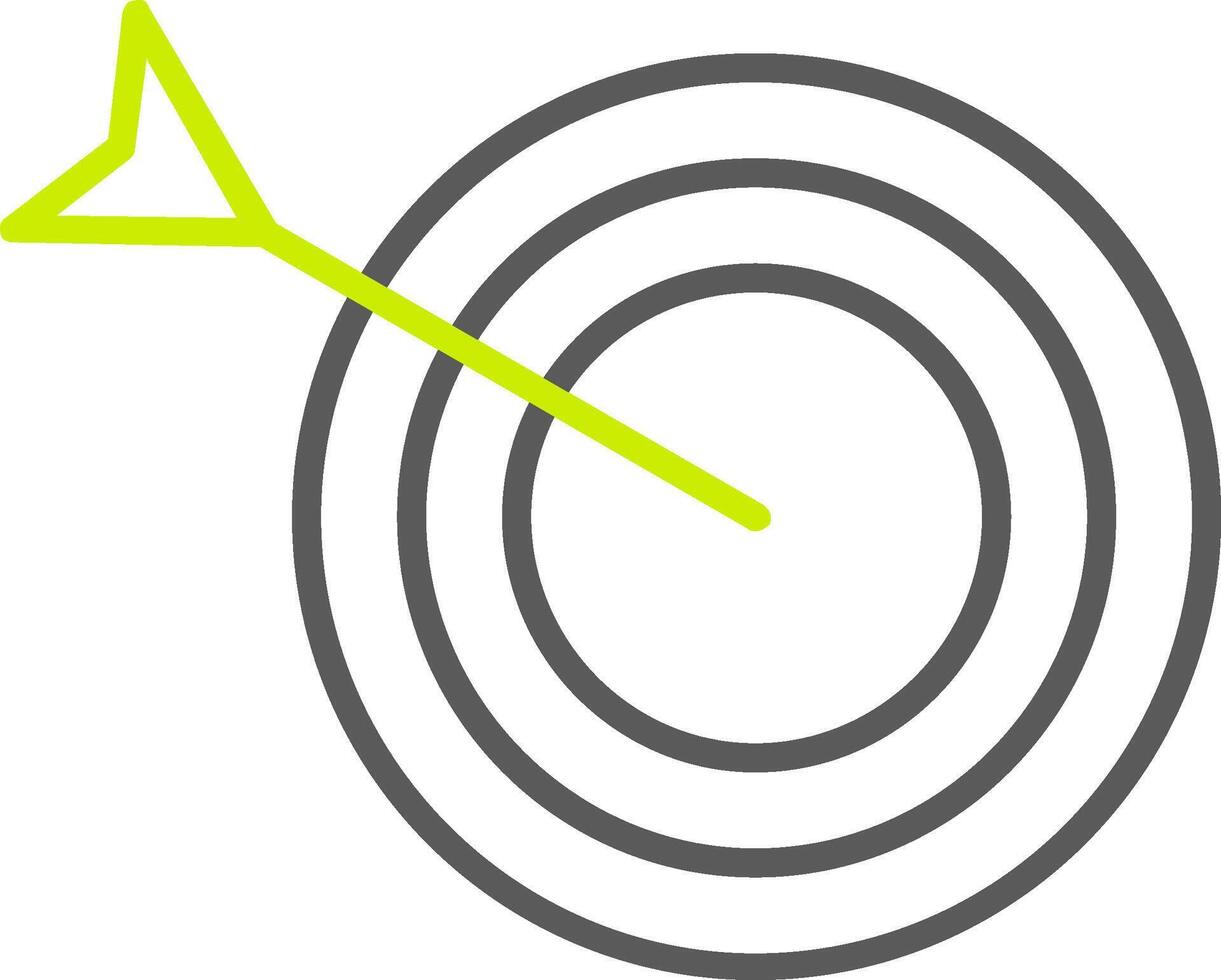 ícone de duas cores de linha de alvo de dardos vetor