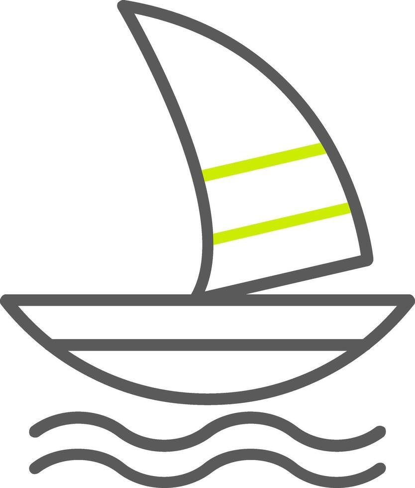 ícone de duas cores de linha de windsurf vetor