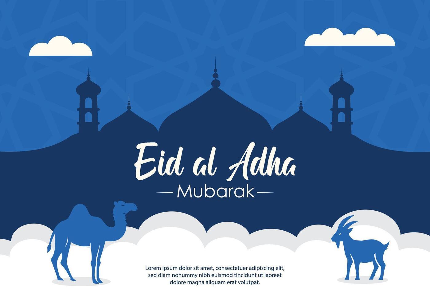 eid al adha Mubarak islâmico cumprimento cartão fundo vetor