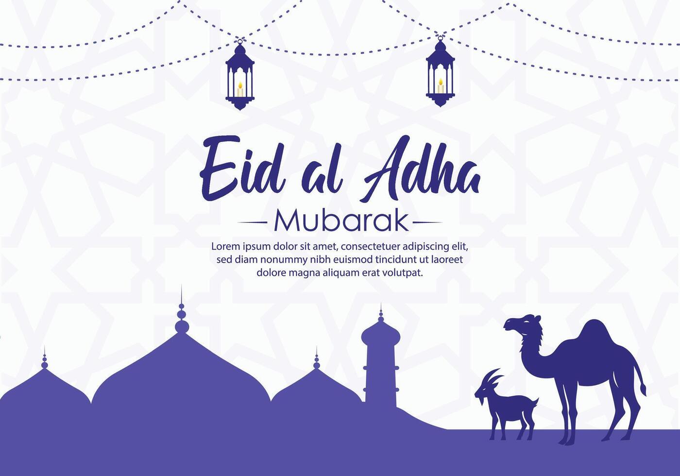 eid al adha Mubarak islâmico cumprimento cartão fundo vetor