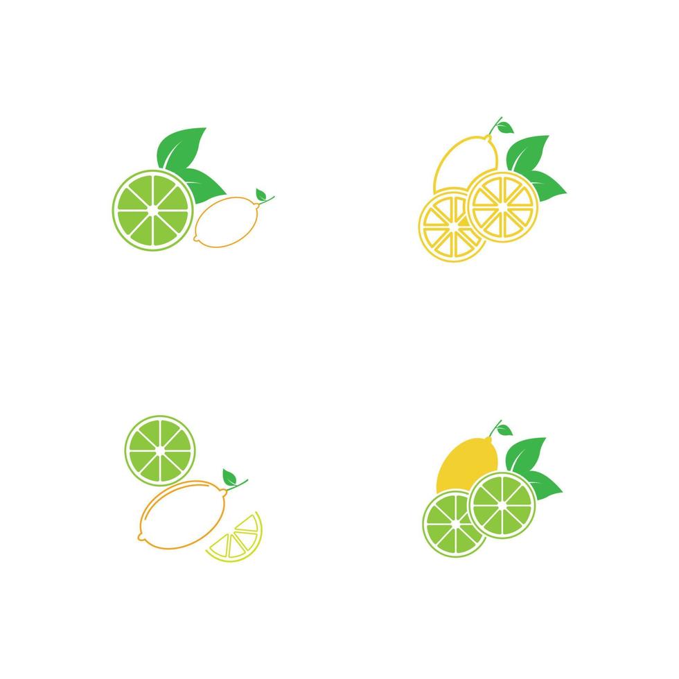 frutas frescas de limão, coleção de ilustrações vetoriais vetor