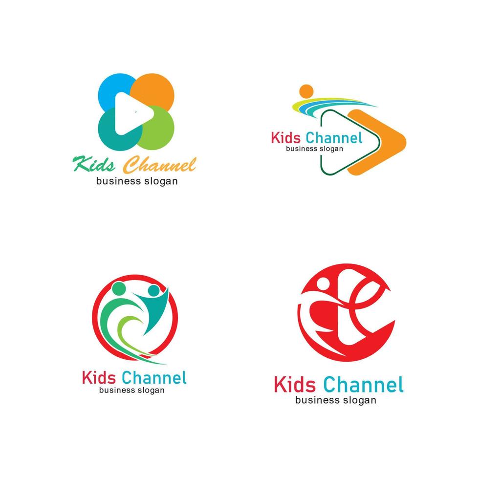 modelo de design de ícone de logotipo de canal infantil. ilustração vetorial vetor