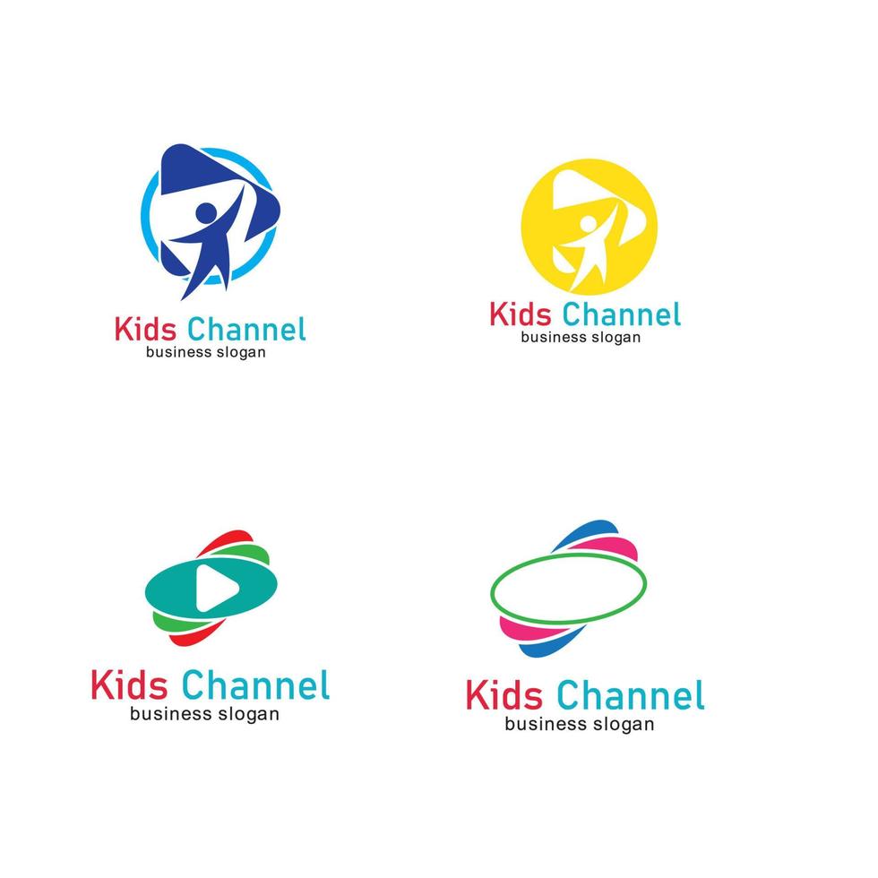 modelo de design de ícone de logotipo de canal infantil. ilustração vetorial vetor