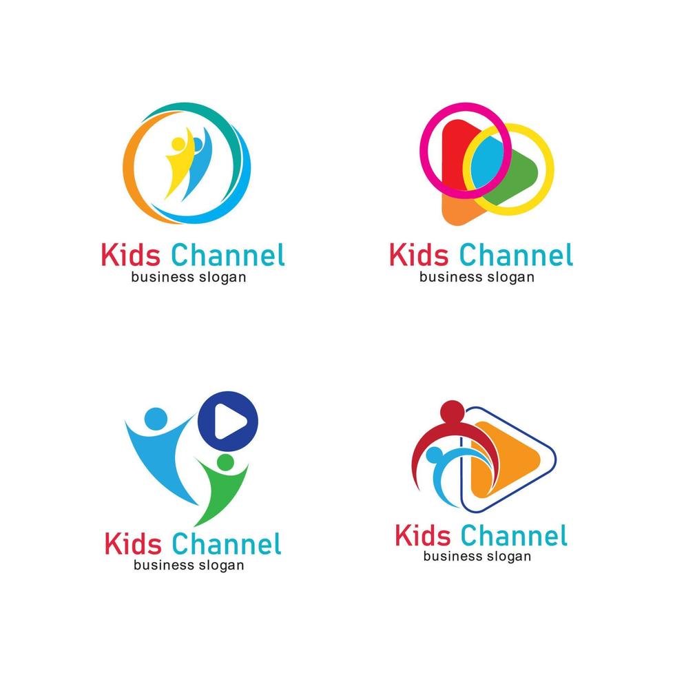 modelo de design de ícone de logotipo de canal infantil. ilustração vetorial vetor