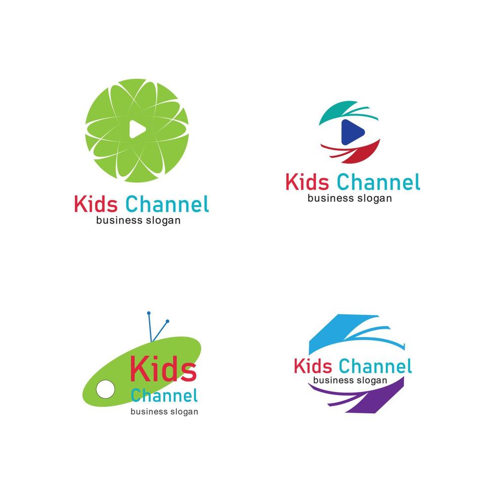 modelo de design de ícone de logotipo de canal infantil. ilustração vetorial vetor