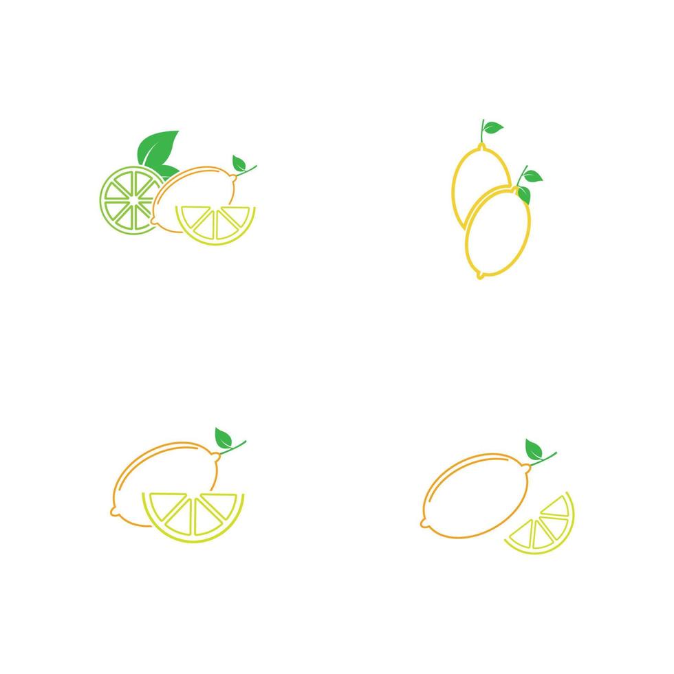 frutas frescas de limão, coleção de ilustrações vetoriais vetor