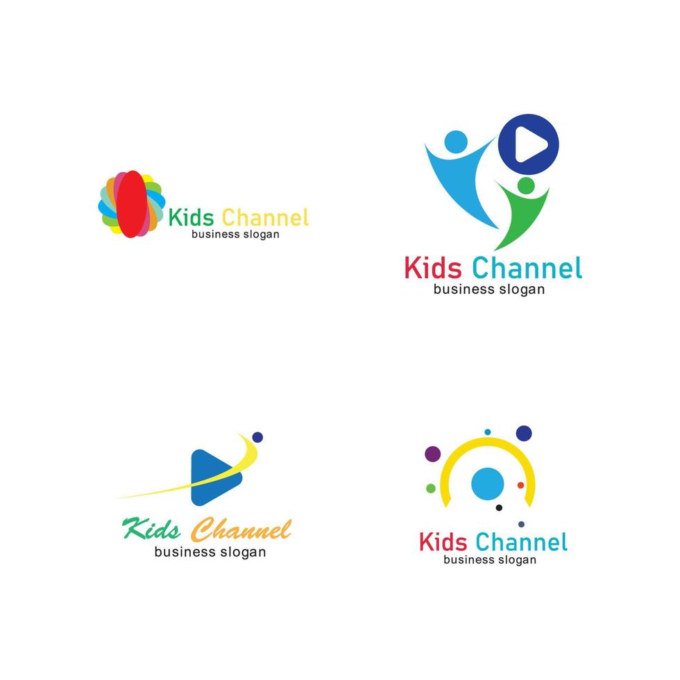 modelo de design de ícone de logotipo de canal infantil. ilustração vetorial vetor