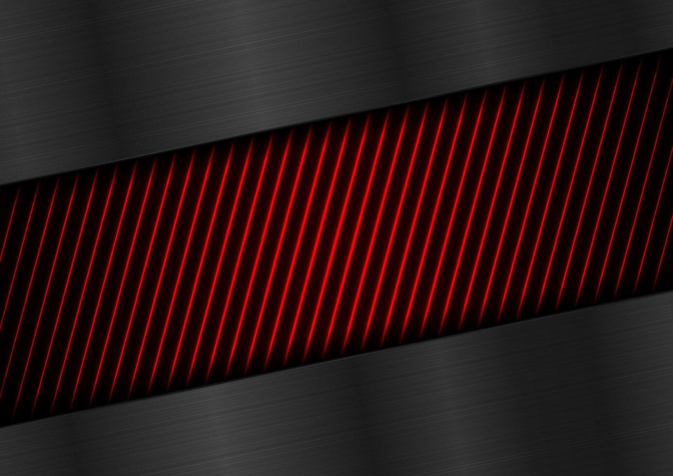 futurista tecnologia fundo com vermelho néon brilhando linhas vetor