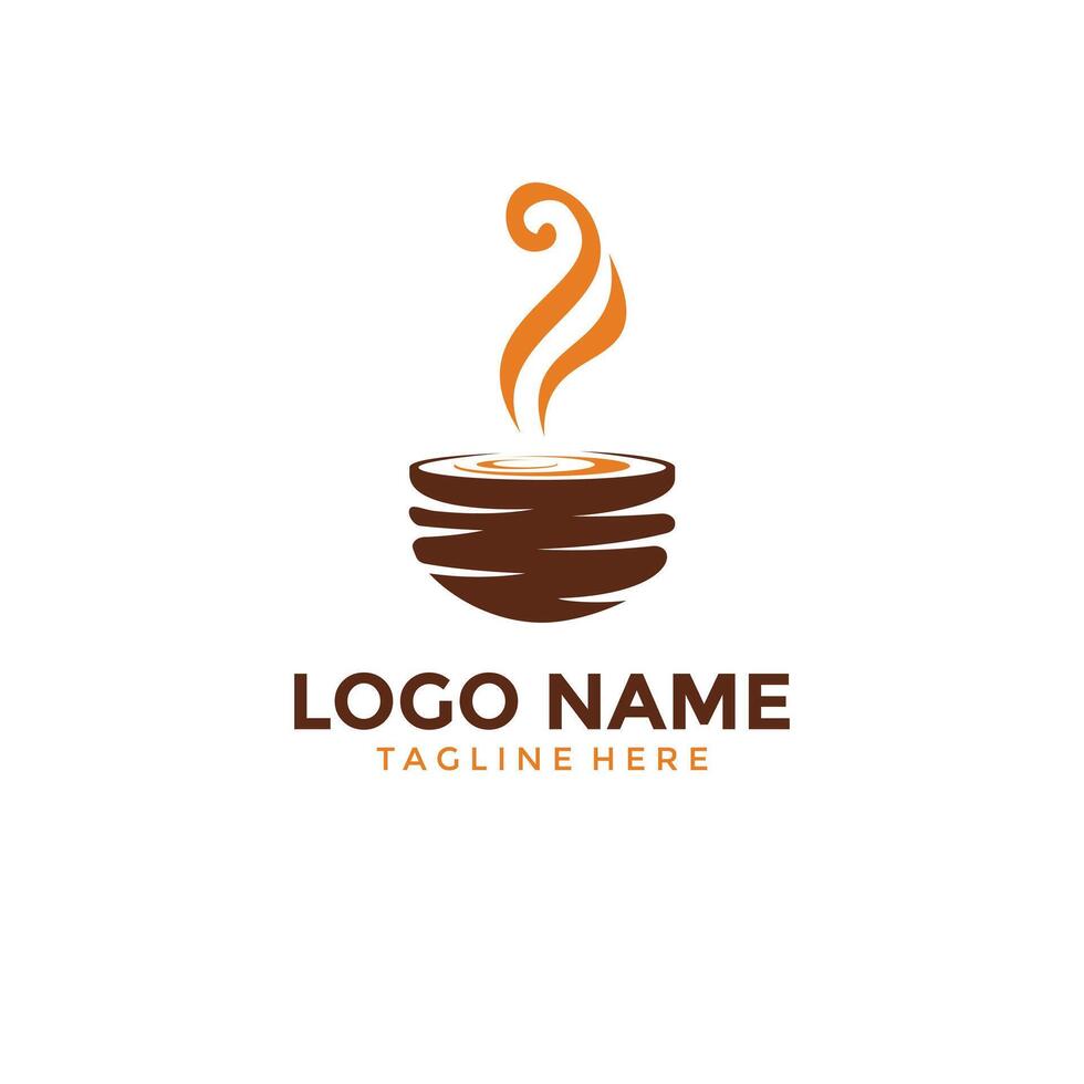 modelo de design de logotipo de café vetor