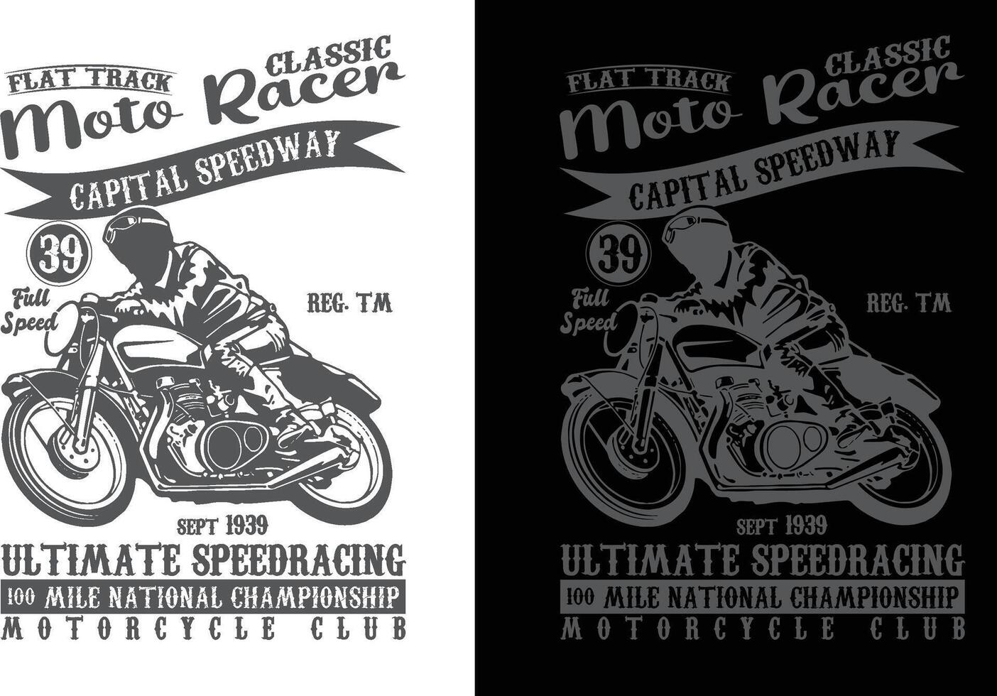 design de camiseta de moto vetor