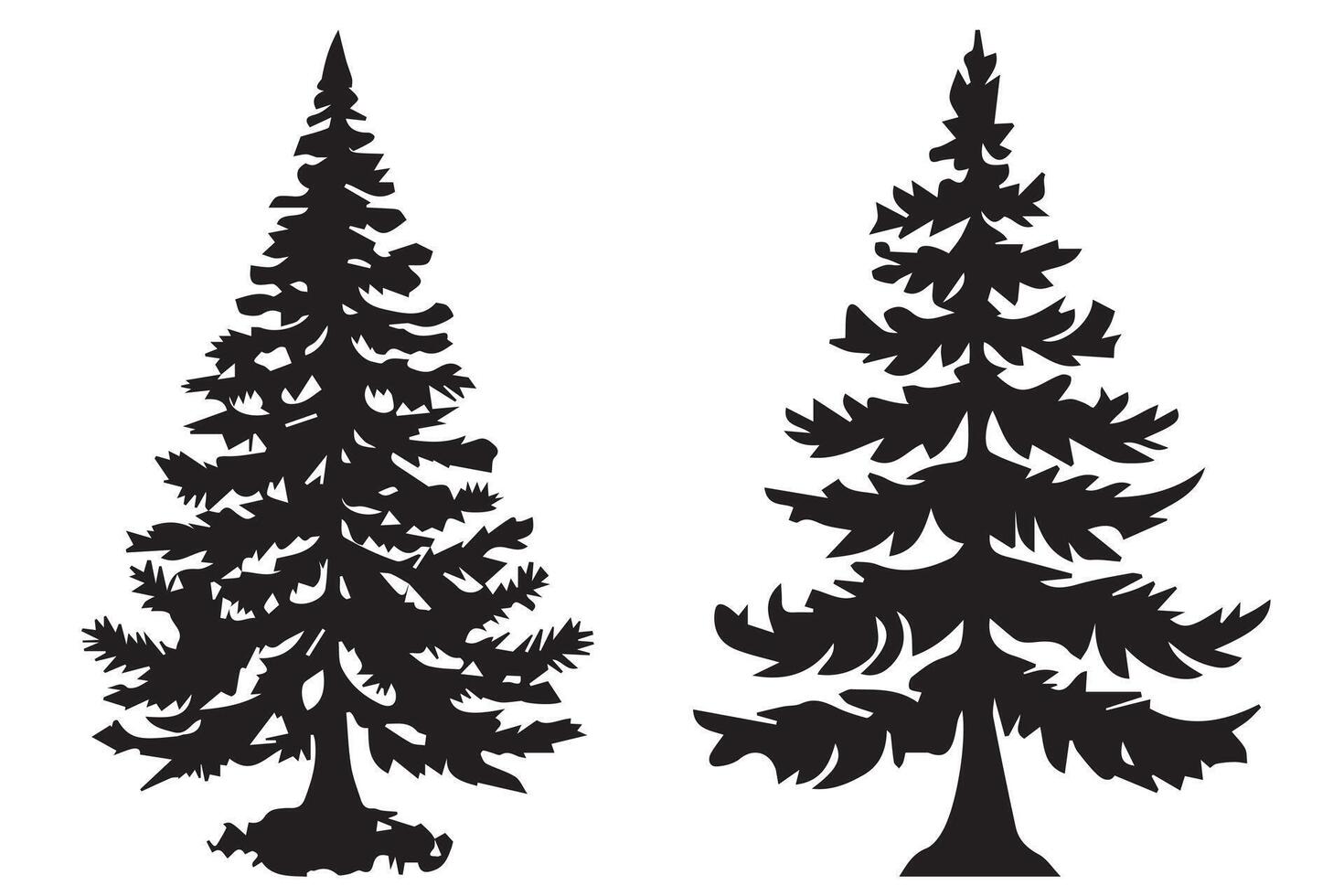 conjunto do Natal árvore silhueta agrupar vetor
