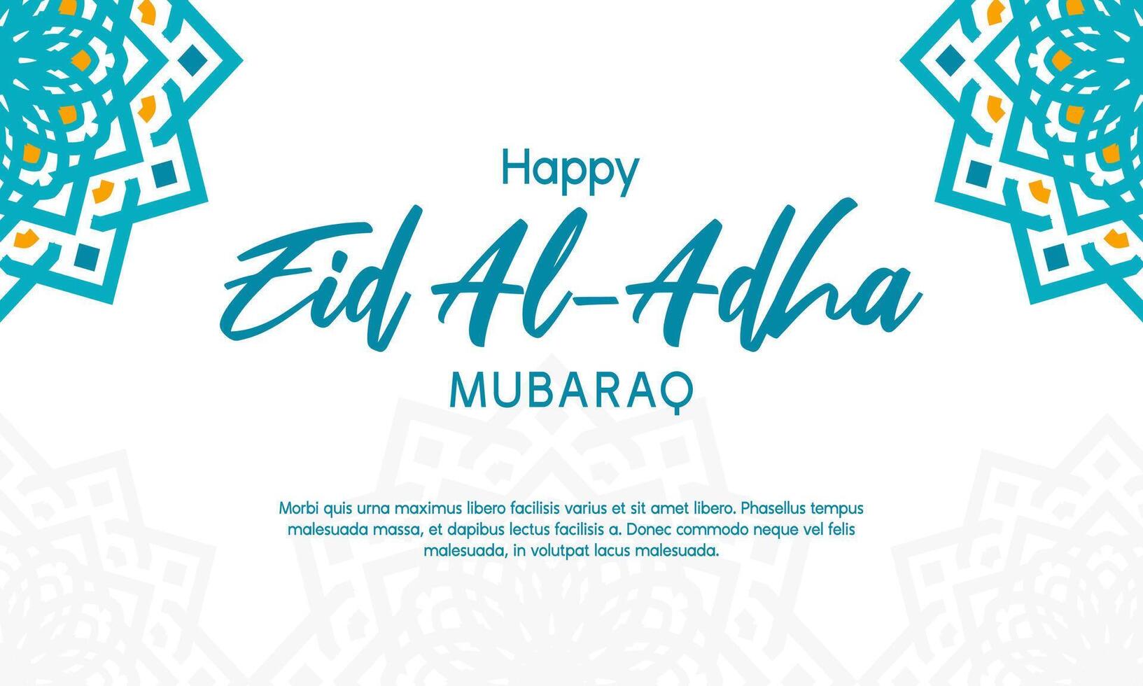 feliz eid adha Mubarak bandeira Projeto com arabesco padronizar vetor