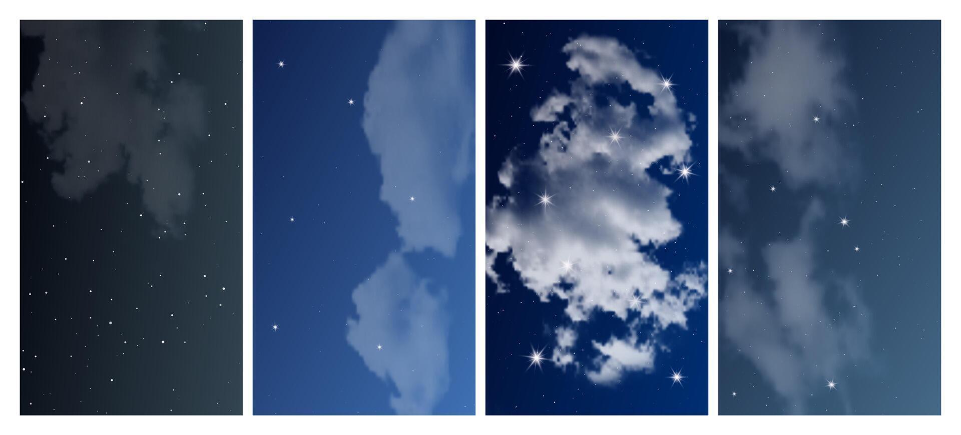 noite céu com muitos estrelas vetor