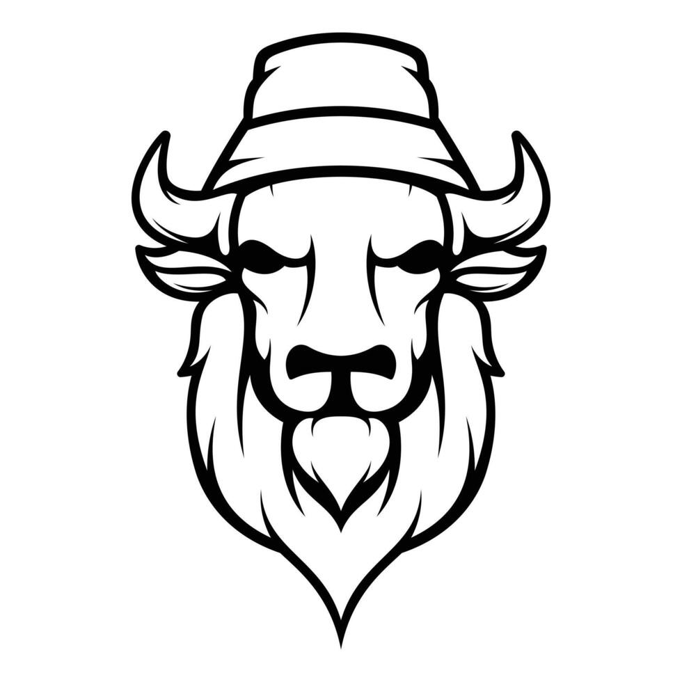 búfalo balde chapéu esboço versão vetor