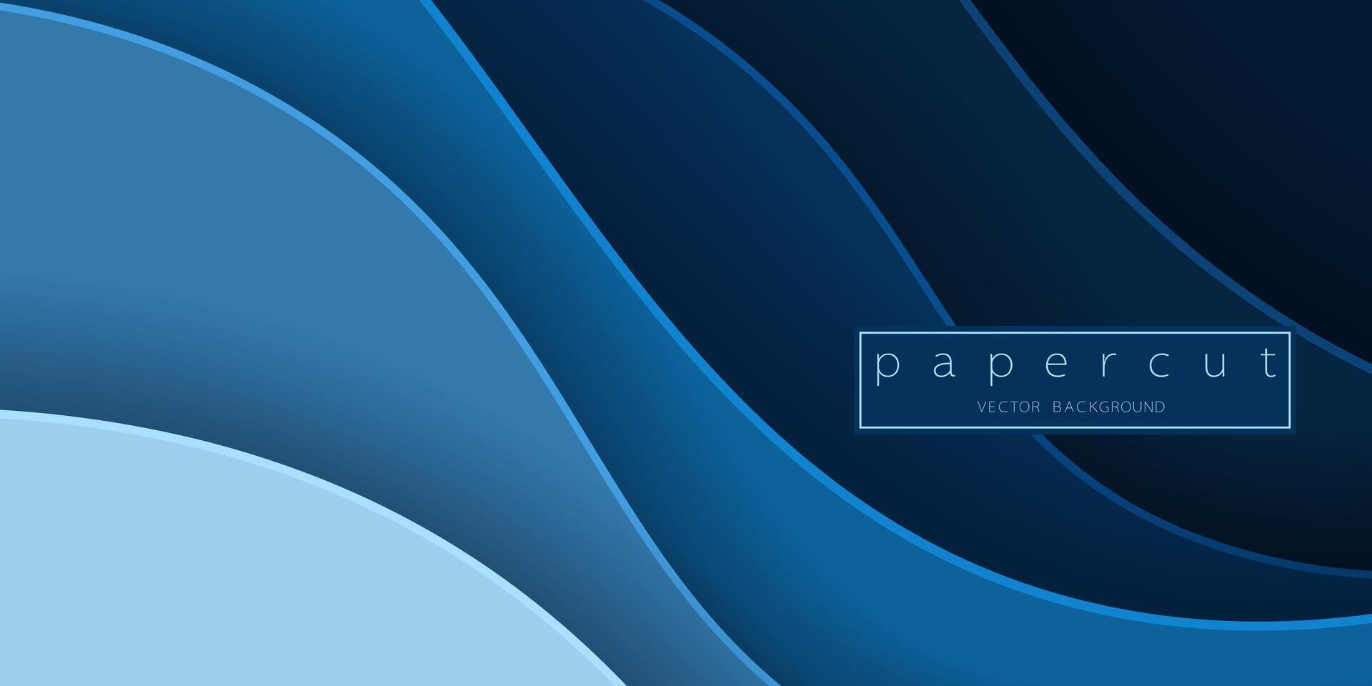 papel cortar profundo azul água onda em Sombrio azul fundo. Cortar fora minimalista luxo em camadas oceano ondas . 3d quadro, Armação ícone para cartazes e panfletos, apresentação, rede, social meios de comunicação, Projeto e bandeira. vetor