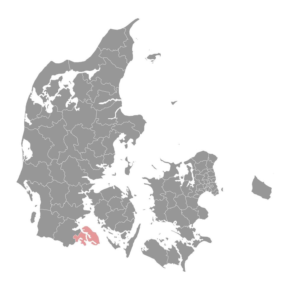 sonderborg município mapa, administrativo divisão do Dinamarca. ilustração. vetor