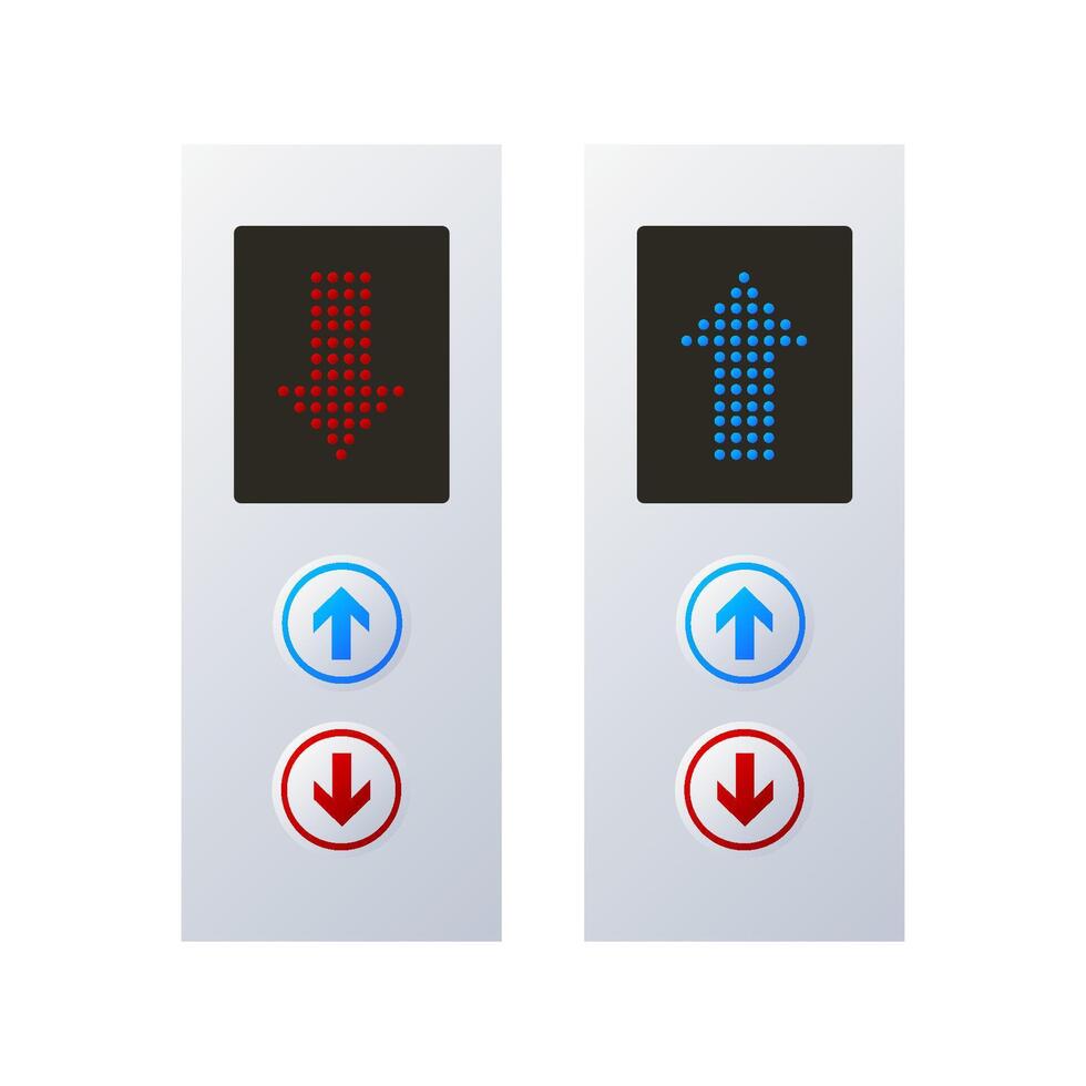 elevador ligar botão. ilustração vetor