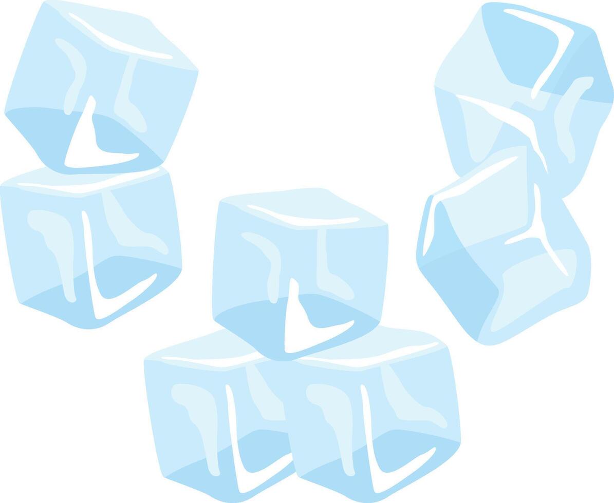 gelo cubos isolado em branco fundo vetor