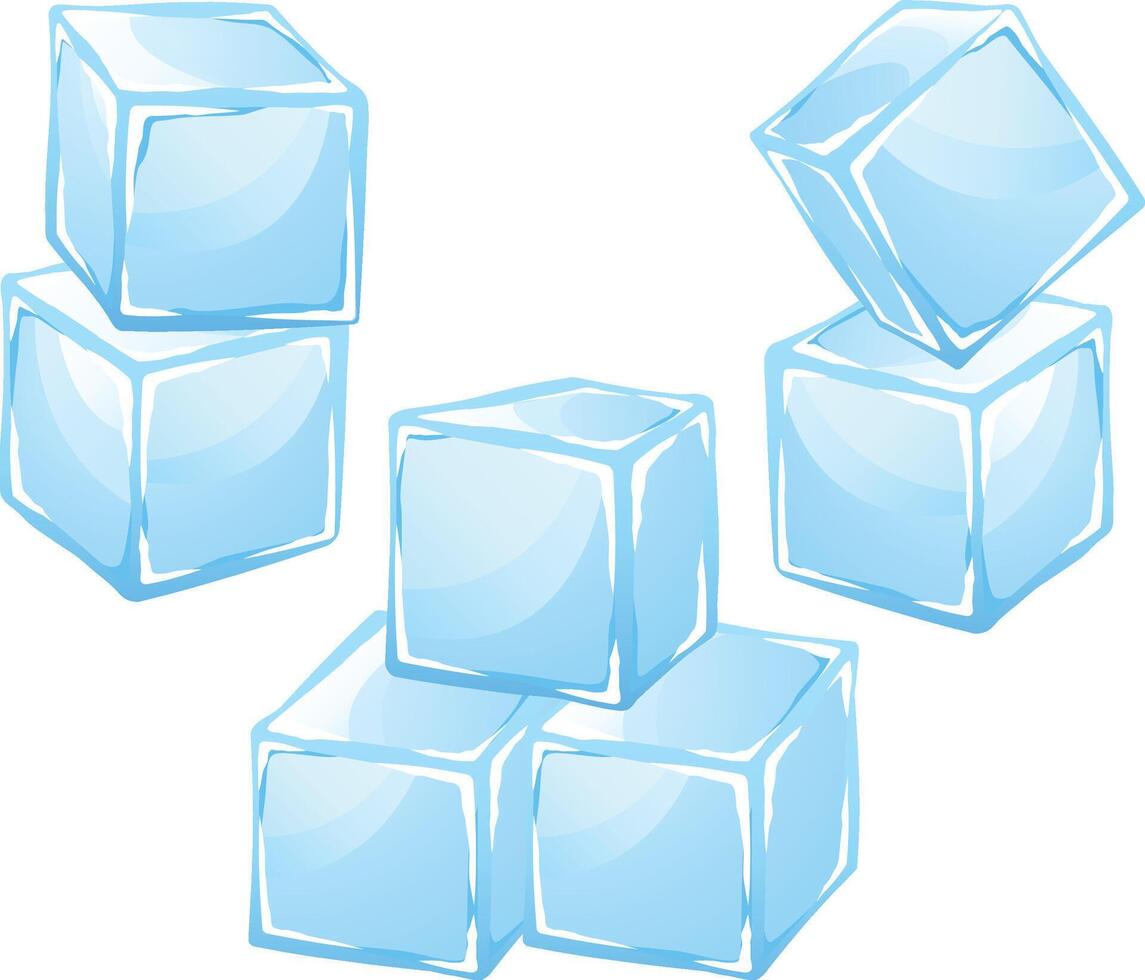 gelo cubos isolado em branco fundo vetor