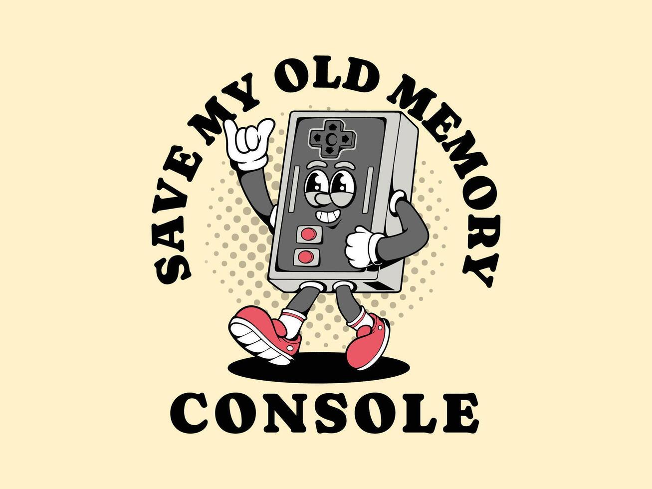 vintage retro console personagem logotipo. controlador mascote logotipo vetor