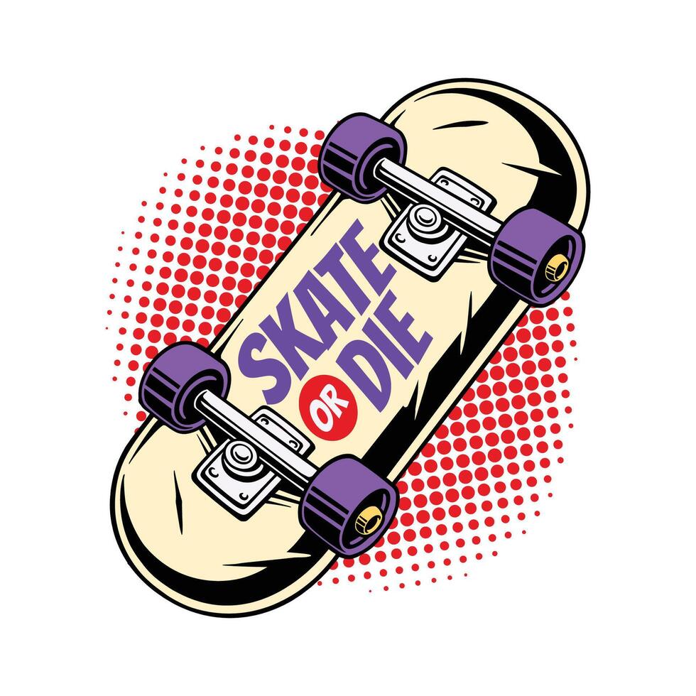 skate com escritos por baixo ilustração para patinação indústria vetor