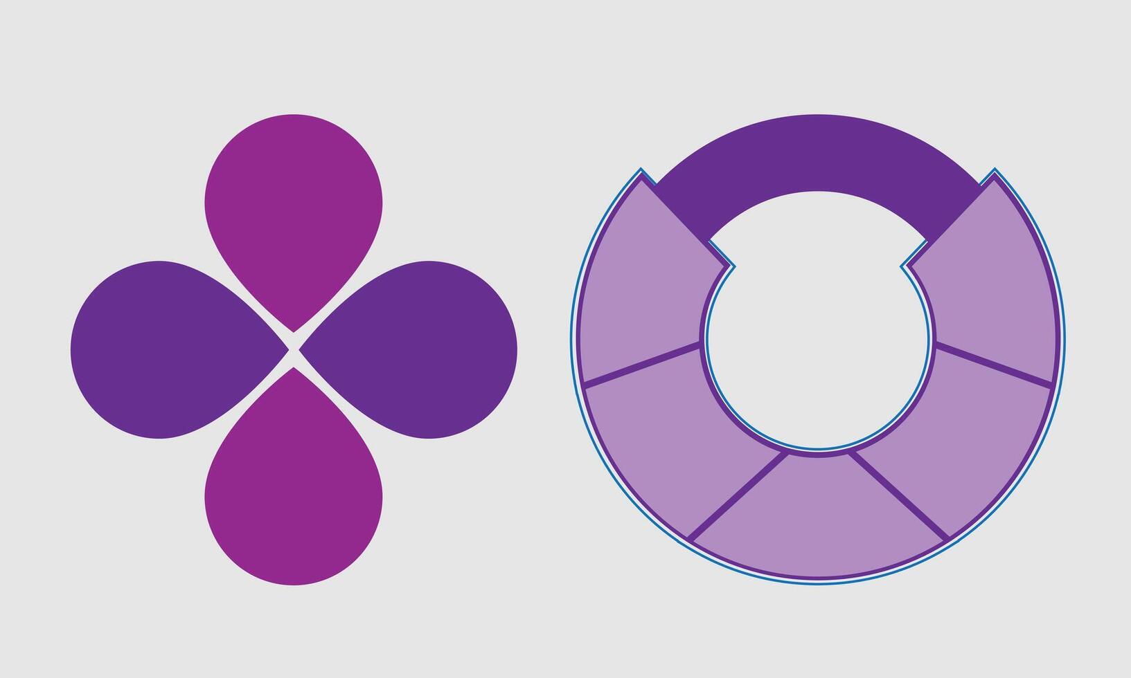 conjunto do 4 estágios infográfico forma - infinidade estilo forma - circular fluxo diagrama vetor